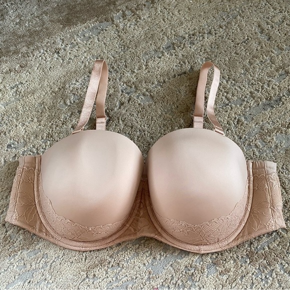 Torrid Nude Underwired Padded Bra Opaque Wide Back Convertible Strapless Straps - Picture 1 of 10